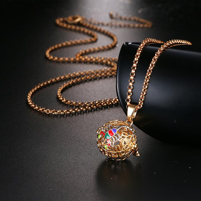 Neue Aromatherapie Ätherisches Öl Diffusor Halskette Schmuck Quadratisch Hohl Parfüm Medaillon 16MM Musik Kugel Damen Anhänger Zubehör