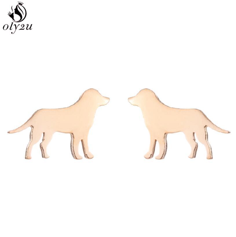 Cute Stainless Steel Heart Dog Earring for Women Cartoon Animal Ear Jewelry Girls Student Lovely Pup Earrings Gifts Accessories
