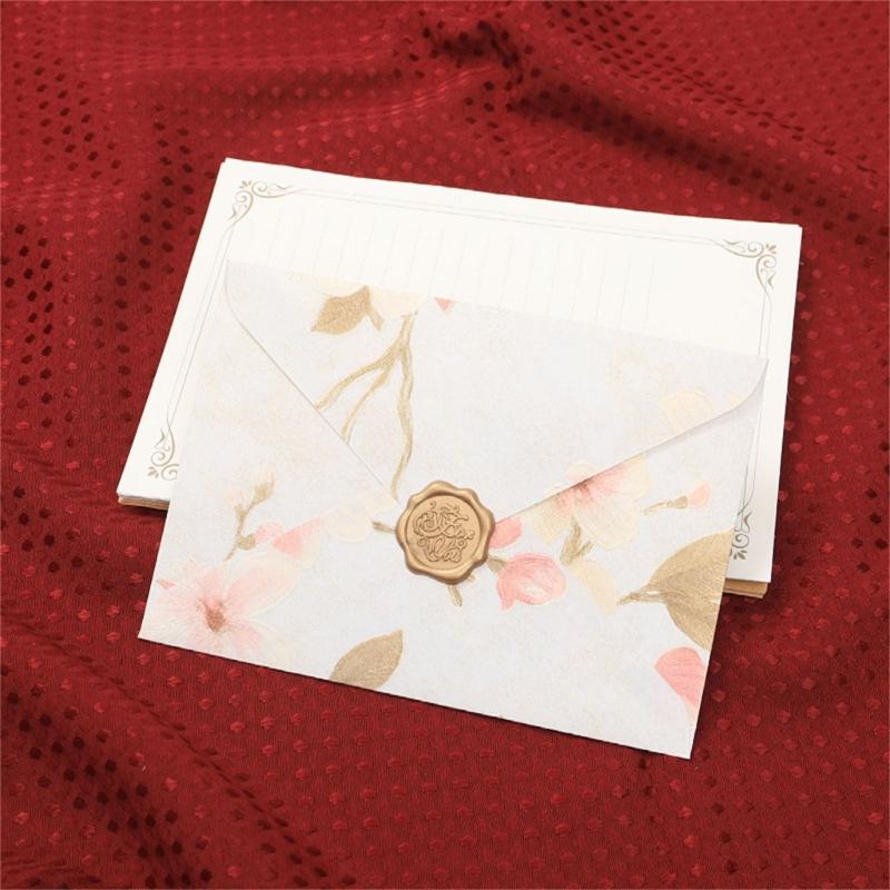 20Pcs Antique Floral Pattern Envelopes 6.46x4.4Inch Folding Envelopes For Wedding Invitation Valentines Card And Mailing