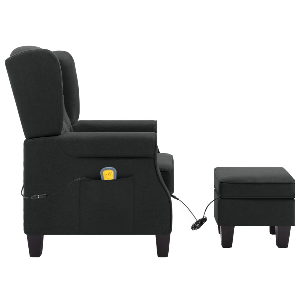 vidaXL Massagesessel mit Hocker Dunkelgrau Stoff