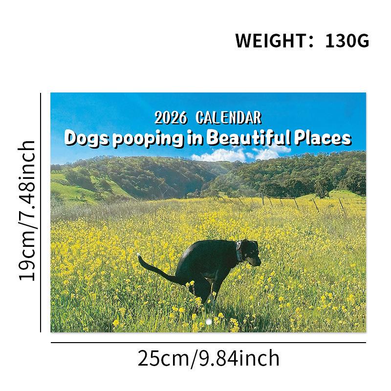 2026 English Wall Calendar: Creative Spiral-Bound for Europe & America