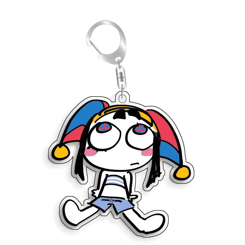 For The Amazing Digital Circus Ragatha Pomni Gangle Kinger Acrylic Selfmade Cute Cartoon Anime Keychain Pendant Toy Gifts 5cm