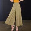 ZANZEA Women Casual Elastic Waist Solid Color Loose Summer Cropped Pants