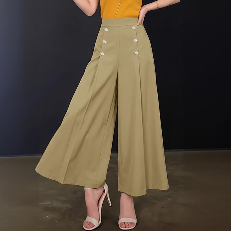 ZANZEA Women Casual Elastic Waist Solid Color Loose Summer Cropped Pants