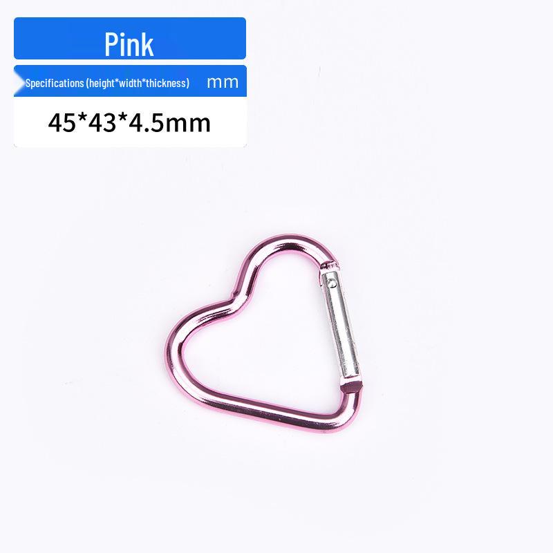 Mini Heart Shaped Carabiner Hook - Aluminum Outdoor Clothing Clip
