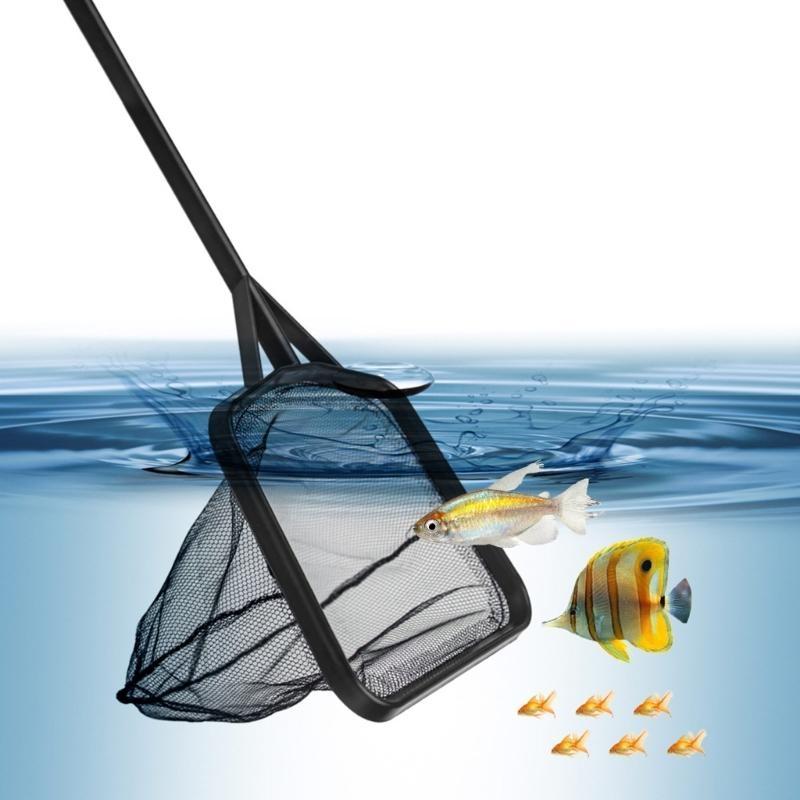 Y3NA Functional Aquariums Square Fishing Net with Long Handle Fishing for Catching