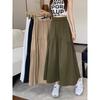 Half-length Skirt Women's Summer Simple and Thin Fashion Design Sense Pleated Stitching Elastic Waist Skirt