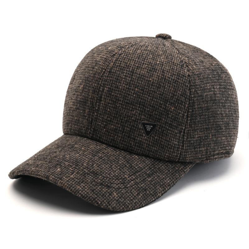 Hat Men's Fleece Warm Winter Dad Grandpa Head Ear Protector Old Peaked Cap Baseball Cap