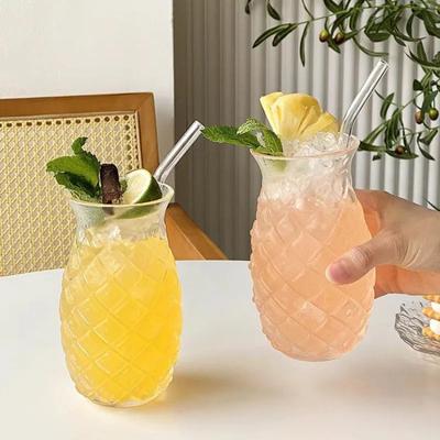 1pcs 480ml Pineapple Shaped Cocktail Glasses Wine Glass Cup for Home Bar Party Transparent Juice Glass Restaurant Drinkware Tool