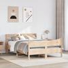 VidaXL Bed Frames with Headboard 140x190 Cm Solid Pine Wood, Slatted Base, Double Bed Frame, Wooden Bed Frame 3307056