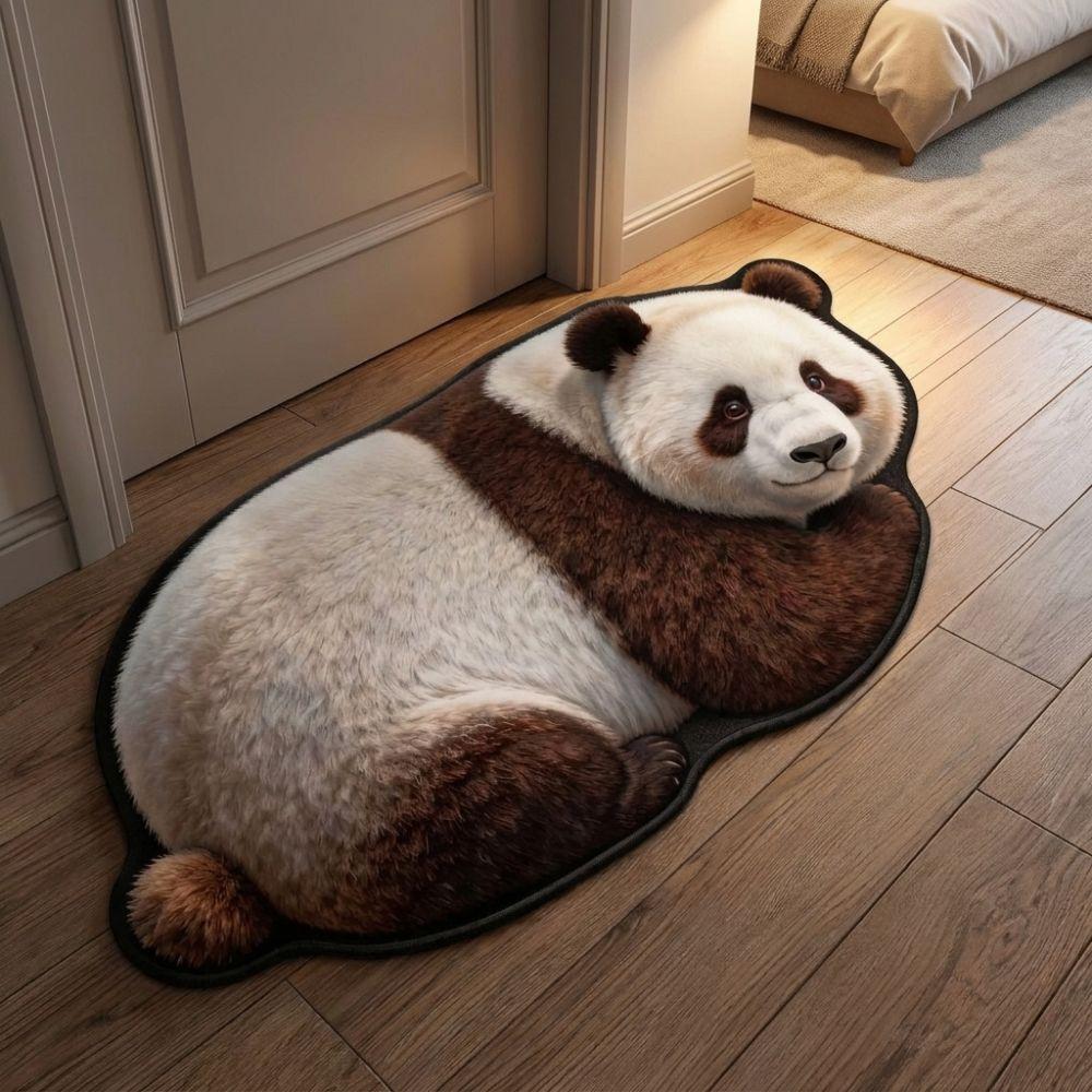 Non-Slip Home Decor Carpet 2D Cartoon Carpet Cute Panda-Shaped Area Rug Bedrooms