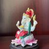 Handcrafted Resins Ganpati Idol Hindu Meditations Room Decors Elephant God Sculpture Altar Temple Ornament Spiritual Gift