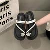 Französische Einriemen-Flip-Flops Sommer Dicksohlige Schuhe Modische und Vielseitige und Bequeme Flip-Flops