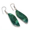 Natural Chrysocolla Malachite Gemstone 925 Sterling Silver Jewelry Earring 2.17" AE-13587