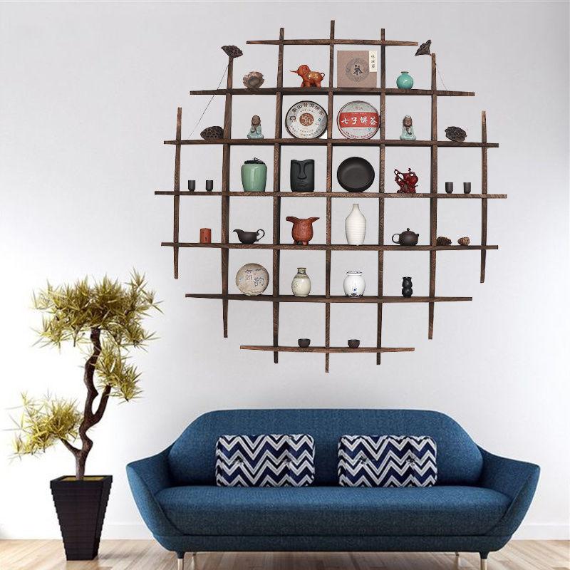Bogu rack solid wood modern minimalist Chinese style wall-mounted wall-mounted tea shelf rack tea set rack display rack