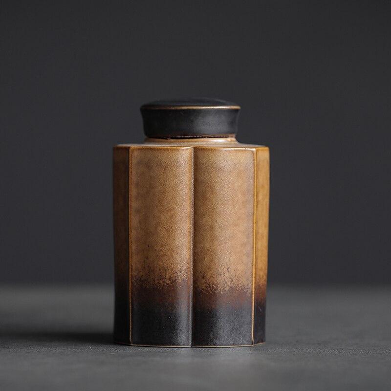 

Керамическая банка для чая Винтажная герметичная банка Печная глазурь Банка для хранения Влагозащищенная банка жёлтый