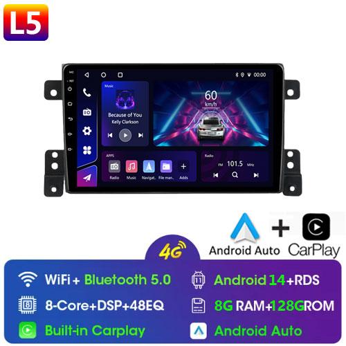 9 Inch 2 Din Car Radio for Suzuki Grand Vitara Escudo 2005-2015 Multimedia Android with Frame Carplay Autoradio Stereo