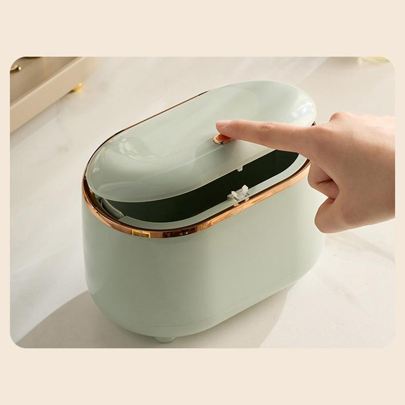 Mini Trash Can With Lid Small Trash Can Desk Trash Can Countertop Tiny Desktop Waste Garbage Bin Commercial Office Wastebasket