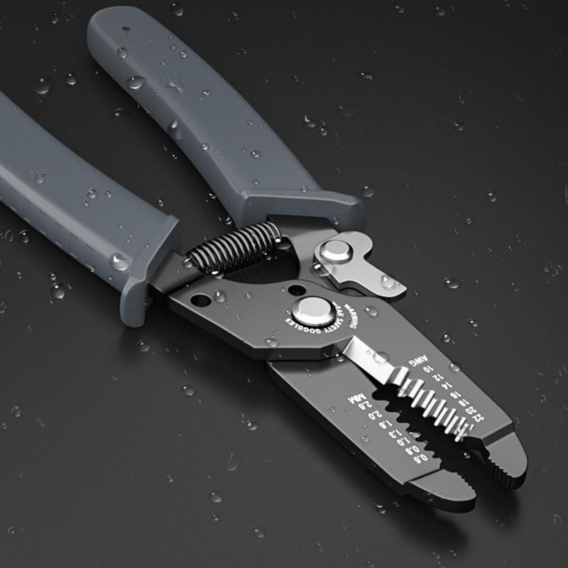 High Carbon Steel Cable Stripping and Crimping Tool with Ergonomic Handle Wire Cutter Cable Stripper for Comfortable Use