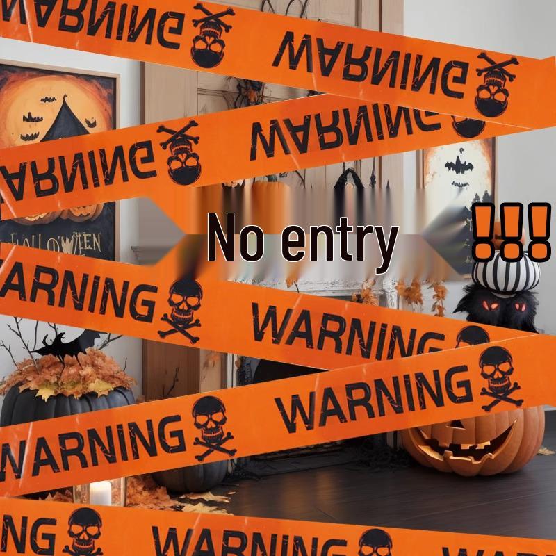 Ghostly Halloween Warning Tape - Spooky House Decoration
