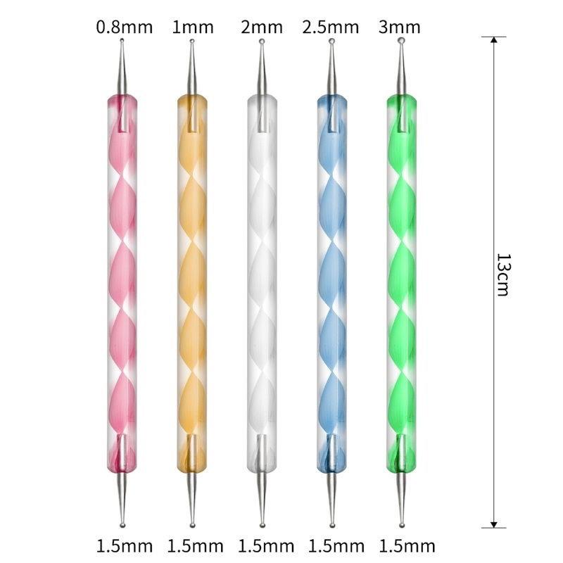 13-Piece Acrylic Spiral Rod & Dotting Tool Set for Nail Art and Mandala Designs