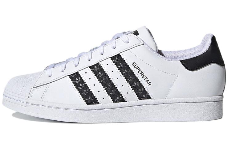 Adidas Superstar  Logo Stripes - White Black  H68101 42