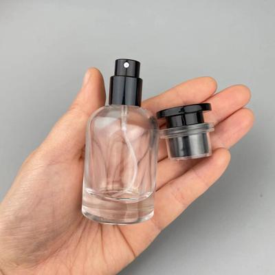 Flacone di profumo vuoto ricaricabile in vetro da 30 ml, contenitore cilindrico per atomizzatore portatile da viaggio, flacone campione