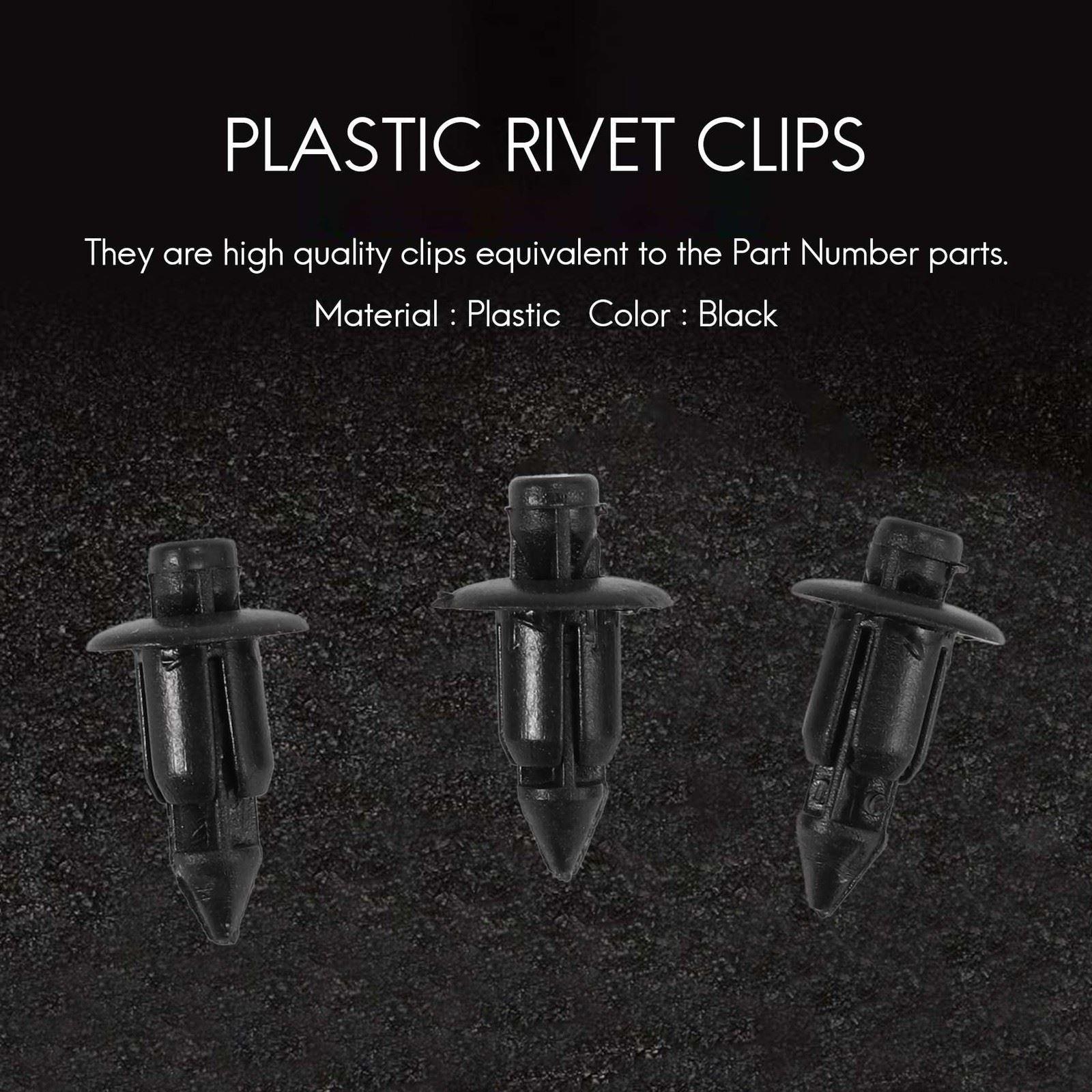 50x Пластиковый Заклепка Мотоцикл Обтекатель Отделка Панель Фиксатор 6мм Черный