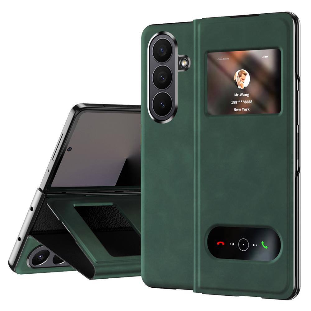 For Samsung Galaxy Z Fold7 5G Case View Window PU Leather Phone Cover