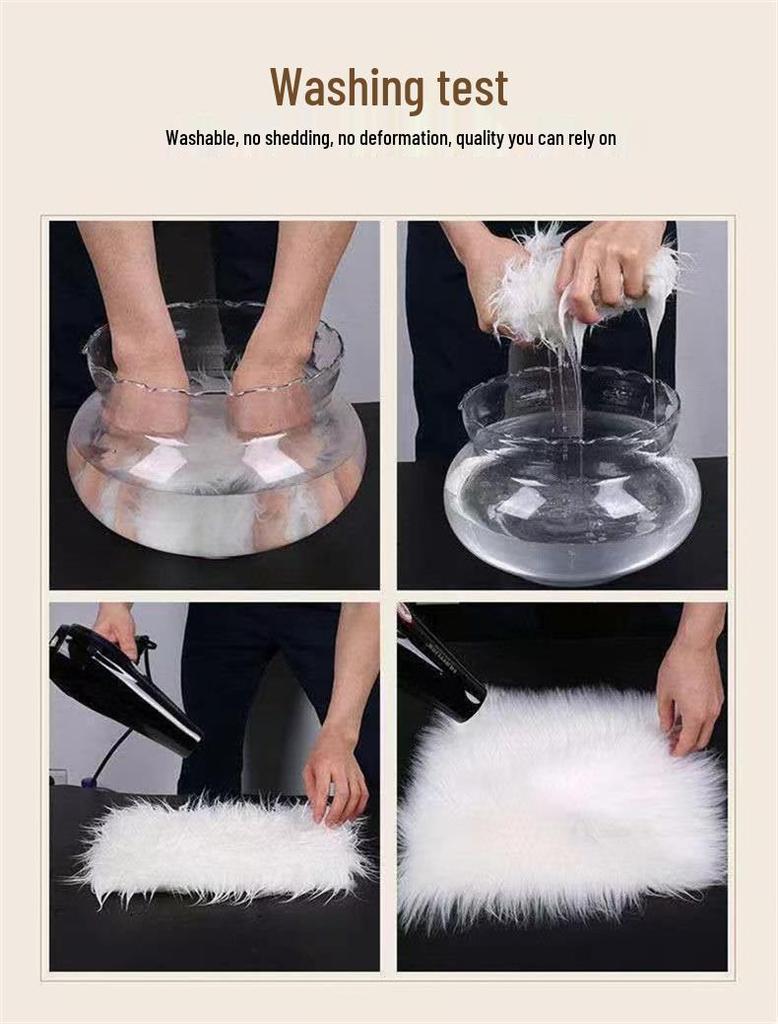 Modern Solid Color Faux Wool Fur Plush Cushion Pillow