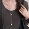 Fashion Light Luxury Round Pendant Necklaces for Women Girls New Gentle Long Adjustable Collarbone Necklaces Jewelry Accessories