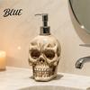 Accessoires de Décoration de Salle de Bain Gothique Bouteille Distributeur Crâne avec Pompe Grande Capacité Vinyle Rechargeable Contenant Savon pour les Mains Lotion pour Gel Douche