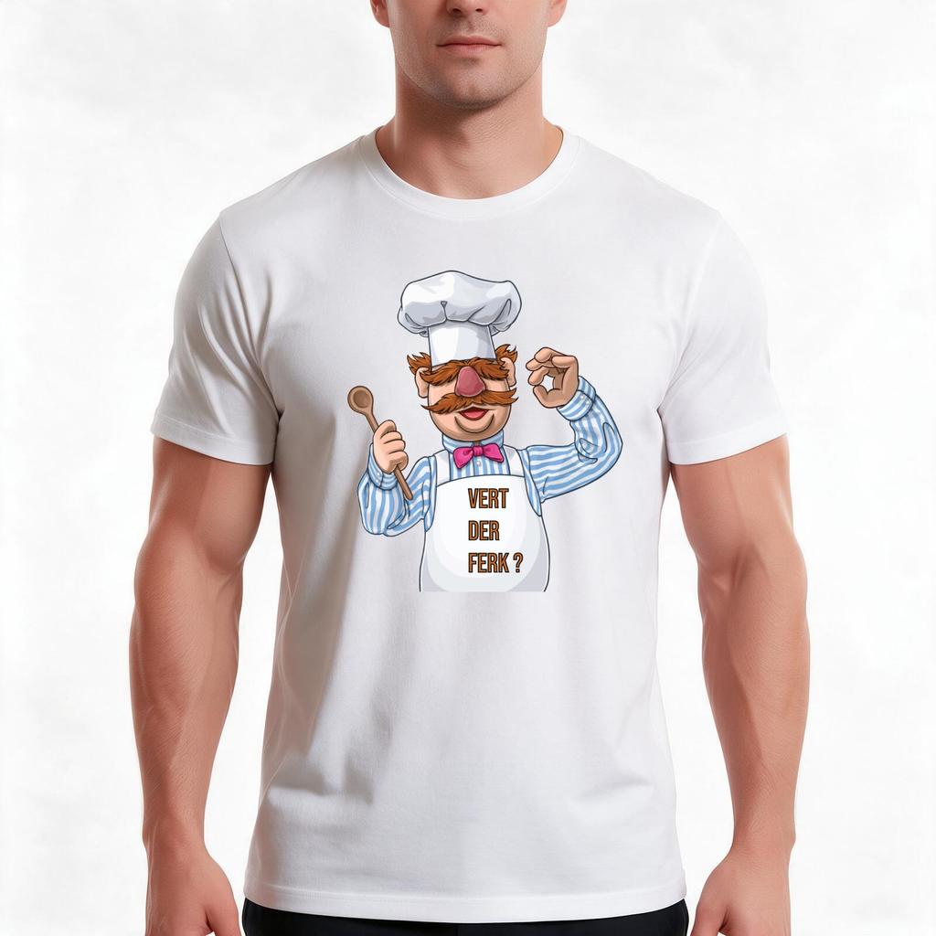 Vert der ferk  Swedish Chef TShirt Summer Casual Cotton Tee Oversized Streetwear Tops Vintage Graphic Print  Cotton