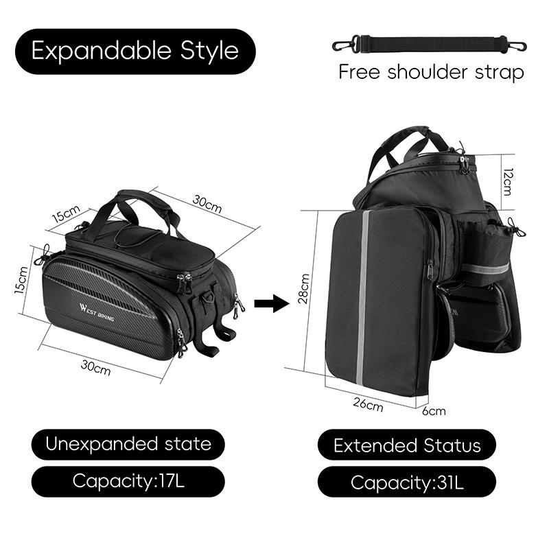 WEST BIKING Bicycle Rear Seat Bag