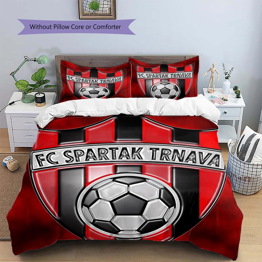 FC Spartak Trnava Pattern Bedding Home Decoration Birthday Gift (1 * duvet cover + 2 * pillowcase, without core)