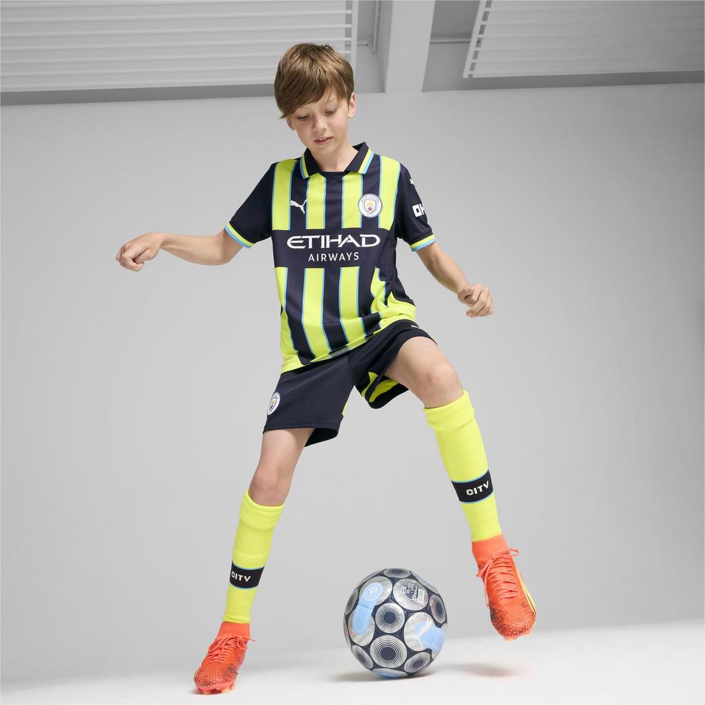 Sporty MCFC Away Jersey Replica Jr 775089 Kinder 24 Farbe New Glow [PUMA] Herbst/Winter Navy/Gelb (02)