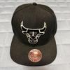 Used Mitchell and Ness Chicago Bulls Cap One Size Fits Most Black and White