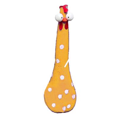 Silly Chicken Decor Resin Statue with Long Neck Hand Paint Sculpture Outdoor Yard Garden Decor 20x8cm WWO66