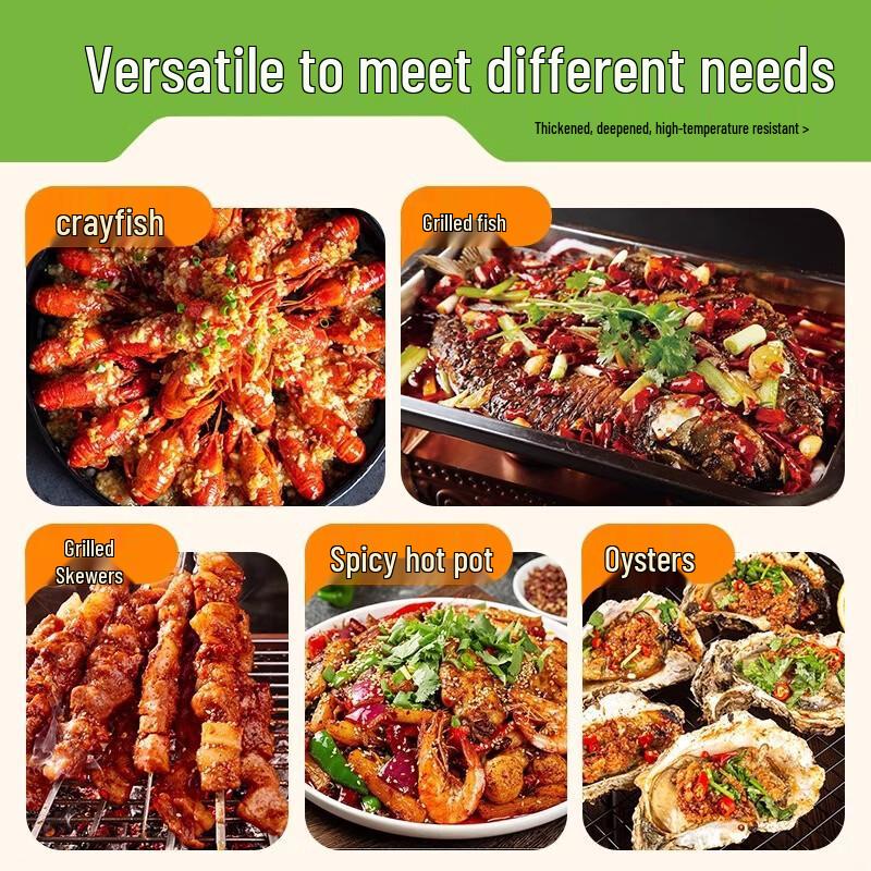 ZISIZ Rectangular Aluminum Foil Baking Roasting Pan