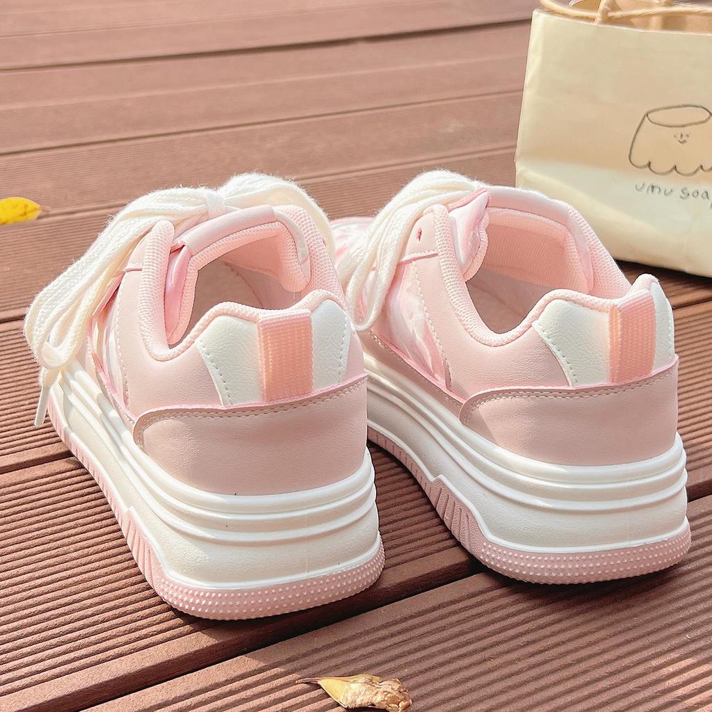 Pink Women's Summer 2025 Loafers: Versatile Thick Sole Casual Shoes (BEBE1629)