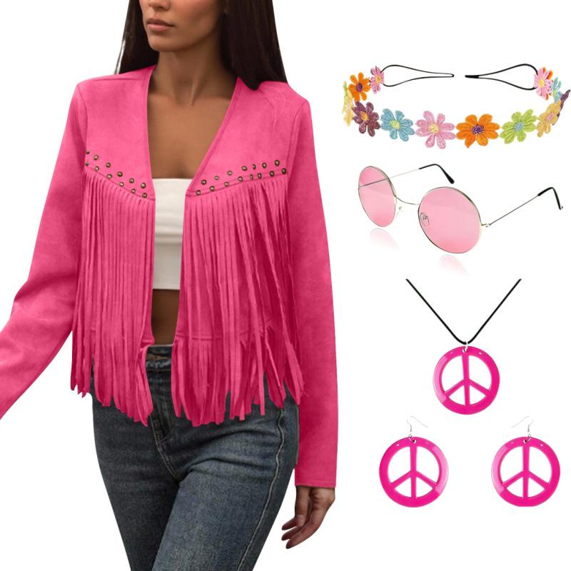 2026 Women s Retro Ethnic Tassel Cardigan Small