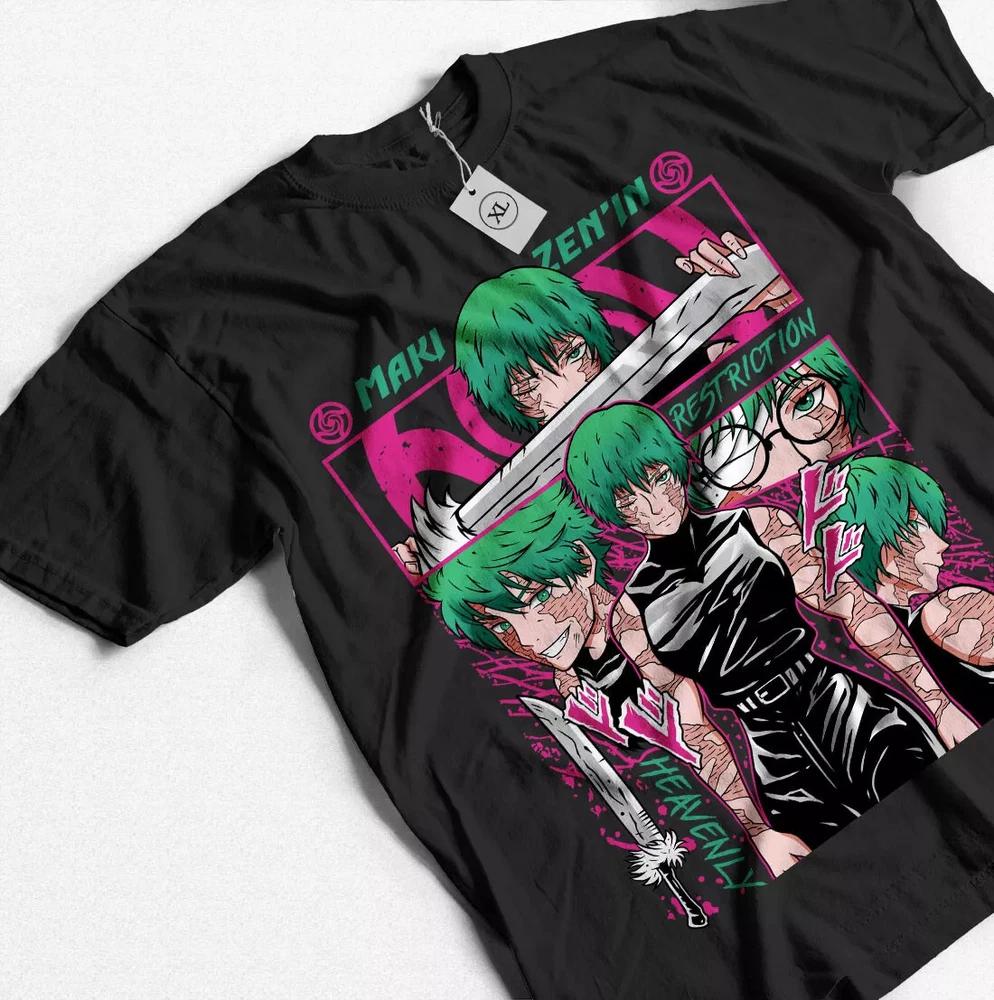 Maki Zenin Jujutsu Kaisen Horror Girl Anime Unisexga Kawaii Gift Black Tshirt S
