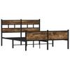 Bed Frame Without Mattress Smoked Oak Finish 140 X 200 Cm Wood Based Material