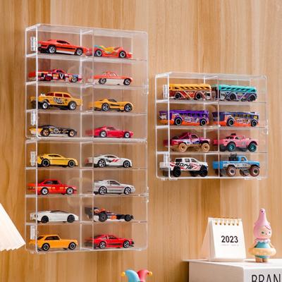 1:64 Acrylic Car Display Box For Car Model Toy Cabinet Rack Dustproof Car Non Punching Adhesive Wall Transparent Display Box