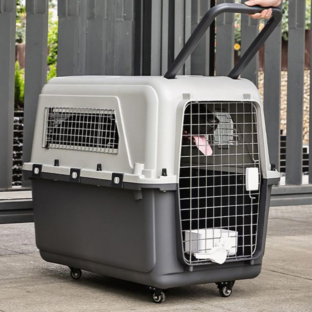 33 Inches Dog Carrier Crates Airline-Friendly Home Travel Durable Plastic Pet Carrier Portable Dog Cage for Large Pets Air Box