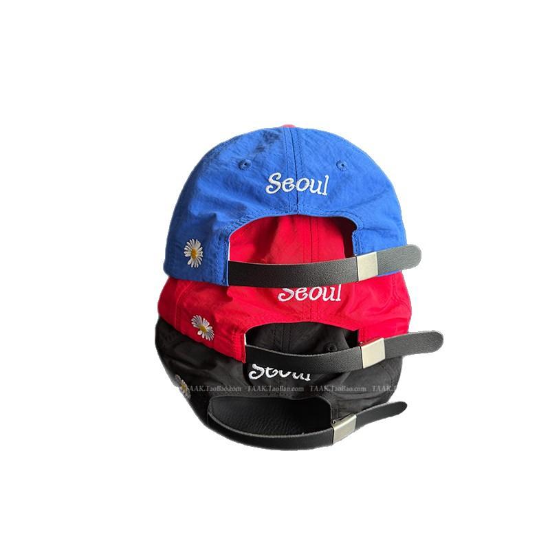 Fashion Korea Quan Zhilong GD trendy brand daisy contrasting color quick-drying flat-brimmed hat peaked cap children show face small baseball cap