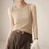Spring and summer I-shaped pure cotton vest women's one-word neck hanging neck thin inner threaded sleeveless bottoming shirt suspender top