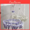 Durable Plastic Circular Clothes Drying Rack With 24 Clips For Socks And Undergarments