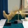Luxury Metal Decor Ornament Creative High‑End Craft Souvenir for Living Room Home Decoration