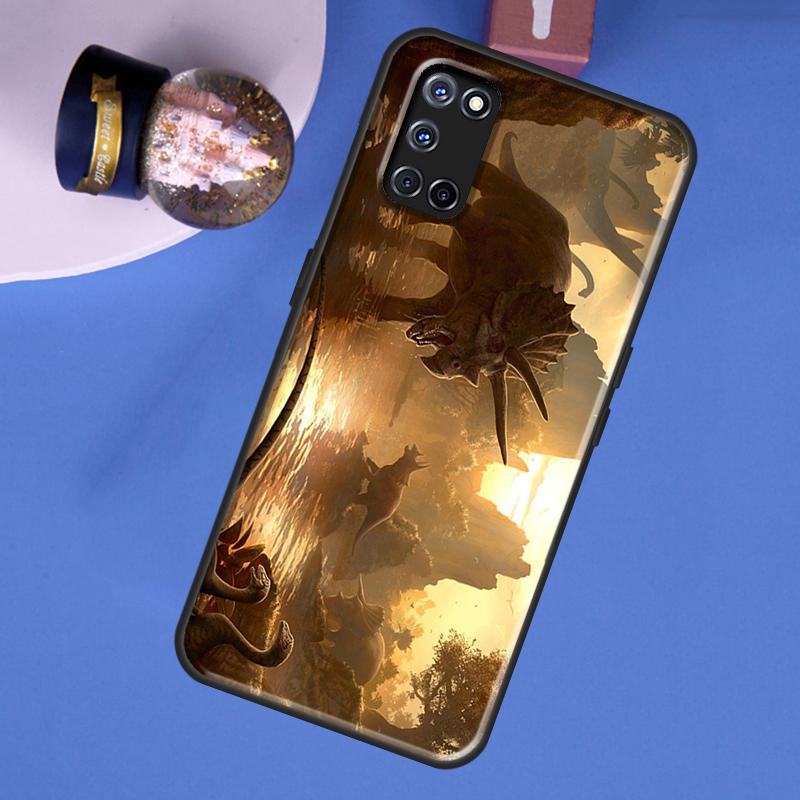 Dinosaur Phone Case For Oppo A40 A60 A80 A16 A76 A96 A91 A15 A17 A57S A18 A38 A58 A78 A98 A74 A94 A54